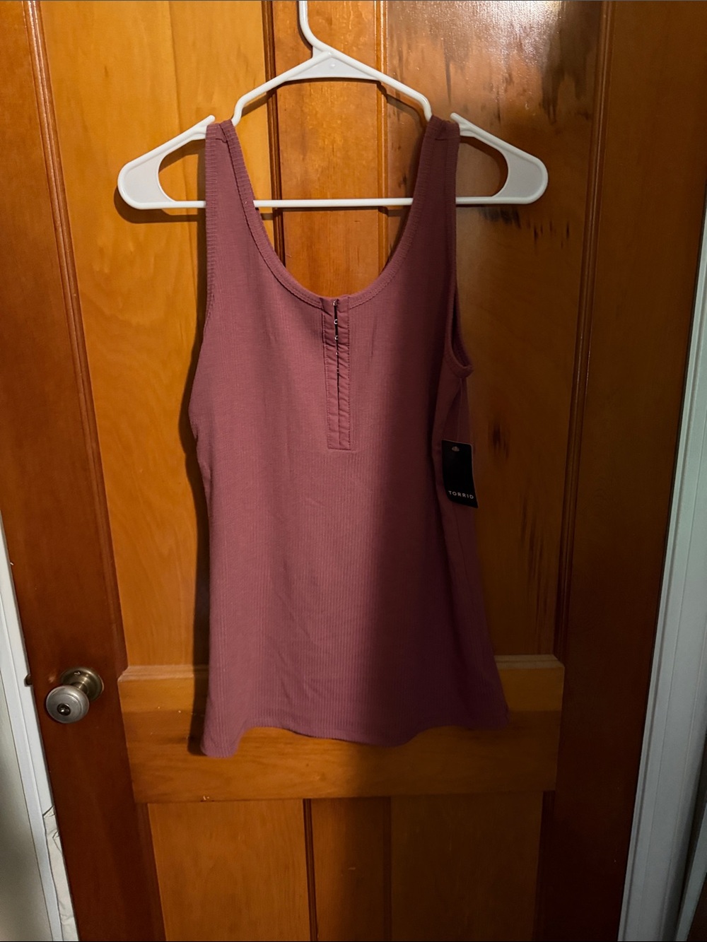 torrid Mauve Ribbed Scoop Tank